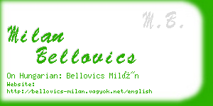 milan bellovics business card